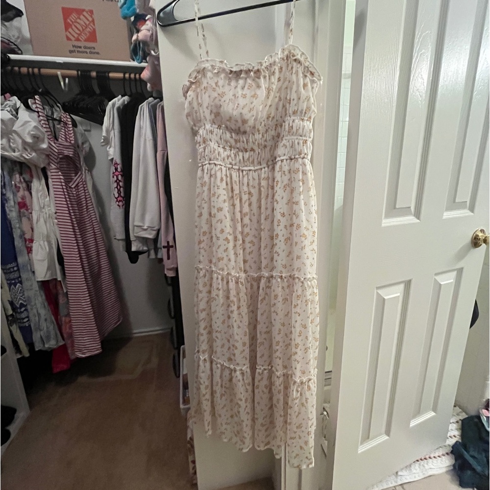 Trixxi Floral Maxi Dress with Smocked Bodice